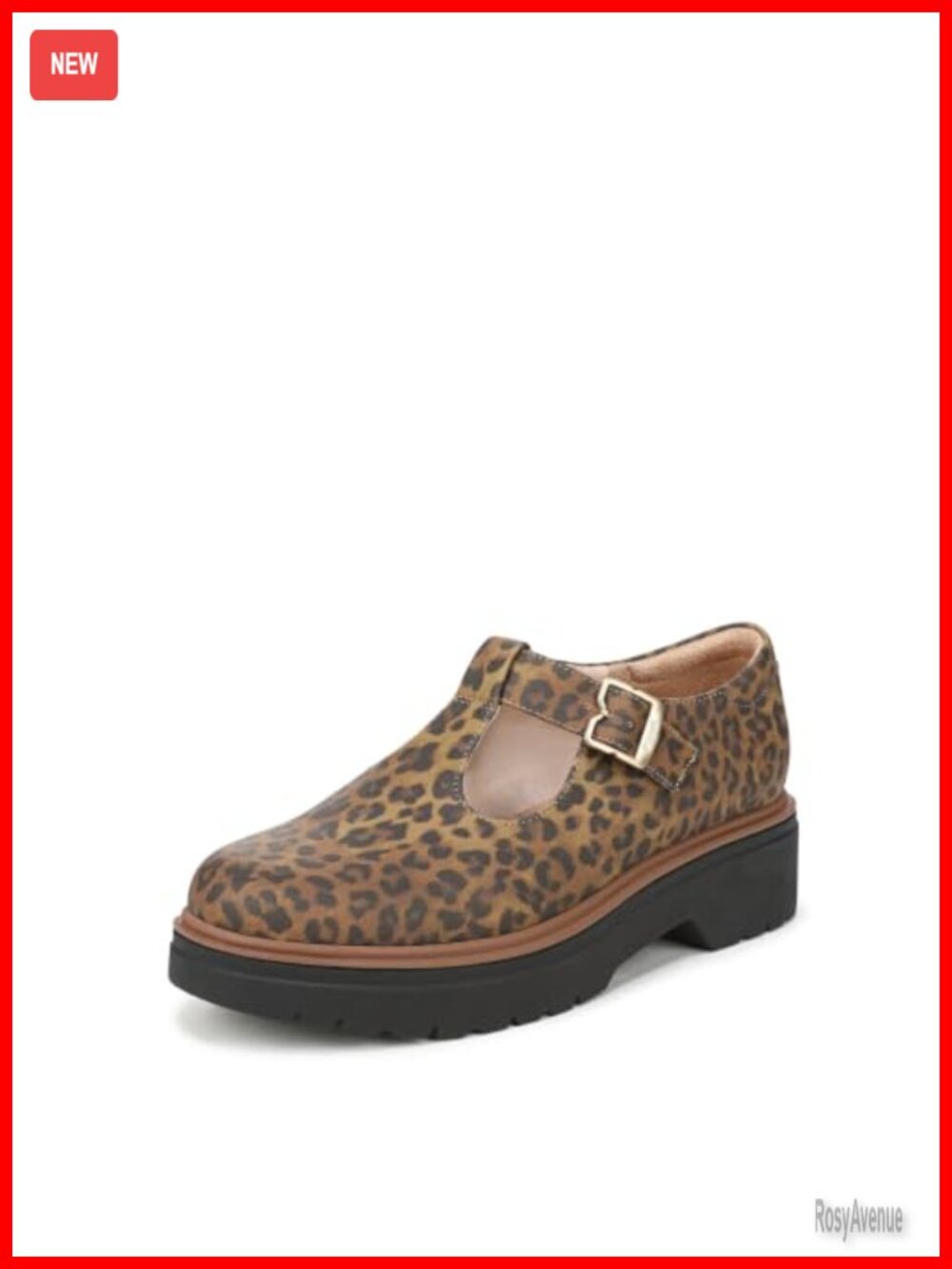 Mary Jane Platform Flat with Adjustable Buckle, Anti-Odor Insole, Lug Sole